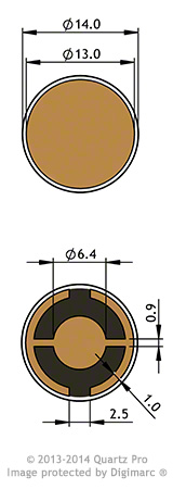 QCM 5 MHz 14 mm Chromium / Gold Inficon