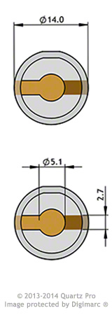 QCM 5 MHz 14 mm Cr/Au  Custom