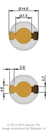 QCM 6 MHz 14 mm Cr/Au Custom