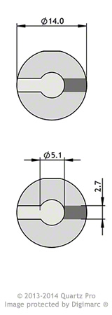 QCM 9 MHz 14 mm Cr/Ag Custom