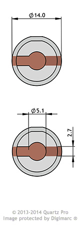 QCM 9 MHz 14 mm Cu Custom