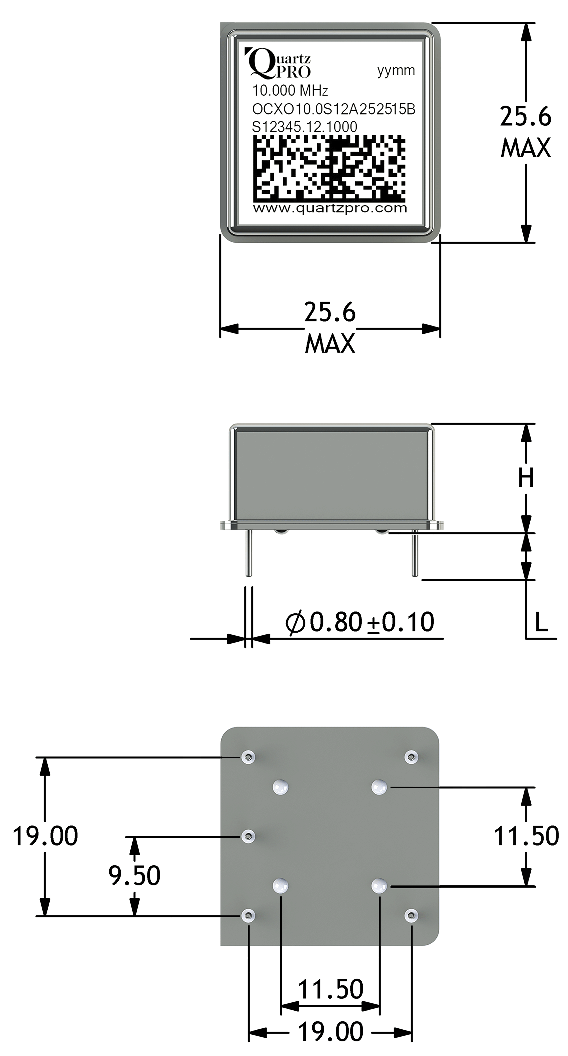 OCXO 10 MHz LVCMOS 5.0 VOLT 25x25x13 mm